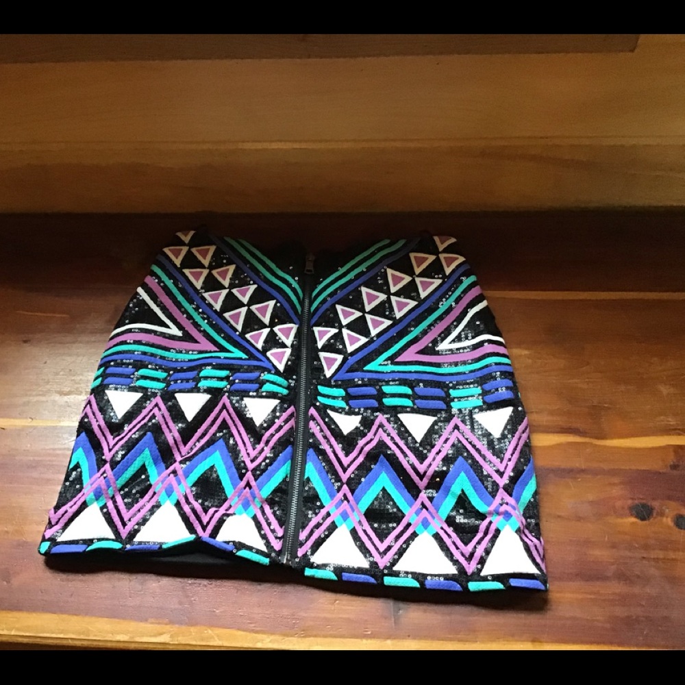 Aztec Print Mini Skirt